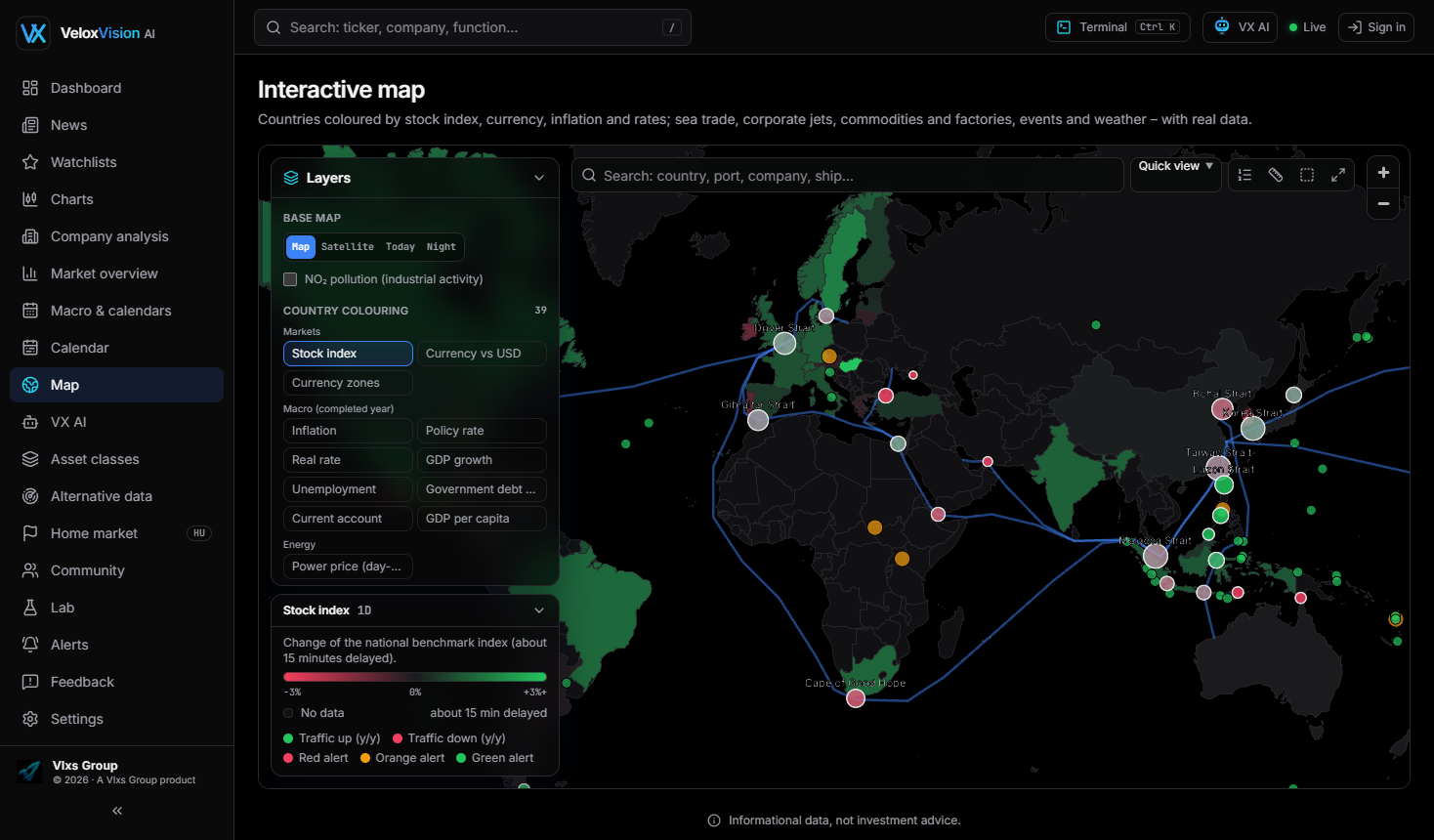VeloxVision AI – Interactive map